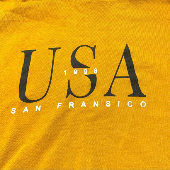 NWOT H&M Women’s Yellow Orange USA San Francisco Cropped Hoodie Size Small - Picture 4 of 10